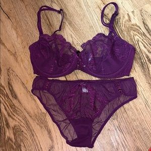 Victoria's Secret Intimates & Sleepwear - Victoria’s Secret Purple Demi Bra Set Size 36D Victoria's Secret Intimates & Sleepwear - Victoria’s Secret Purple Demi Bra Set Size 36D